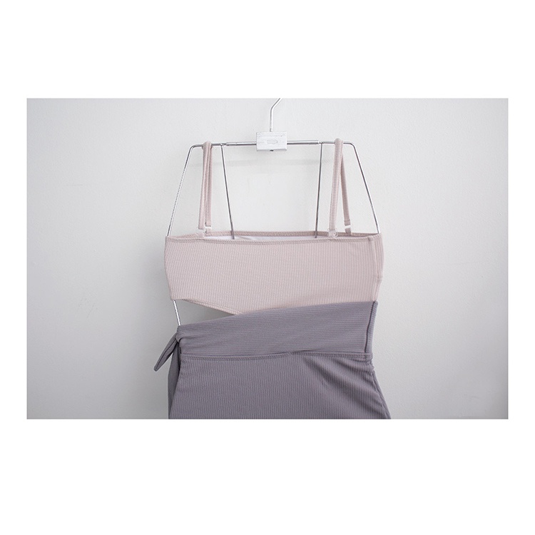 Bikini/ bơi liền chất tăm 2 dây cutout eo phong cách Ulzzang đi biển hè M16