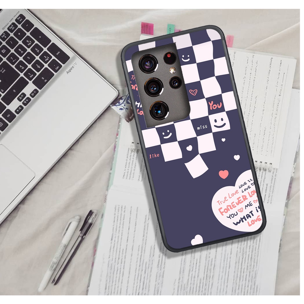 Ốp Lưng Samsung S21 - S21 PLUS - S21 ULTA - S21 FE , In Hình &quot;Black Heart&quot; Phong Cách Đẹp.