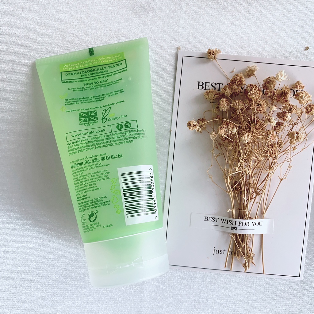 Sữa Rửa Mặt Simple Gel Kind To Skin Refreshing Facial Wash Gel 150ml | BigBuy360 - bigbuy360.vn