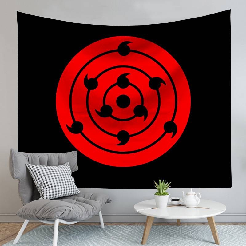 Thảm trang trí nhà phòng ngủ sofa nhiệt đới Polyester in logo Nhật Bản Anime Naruto Sasuke Uchiha Akatsuki