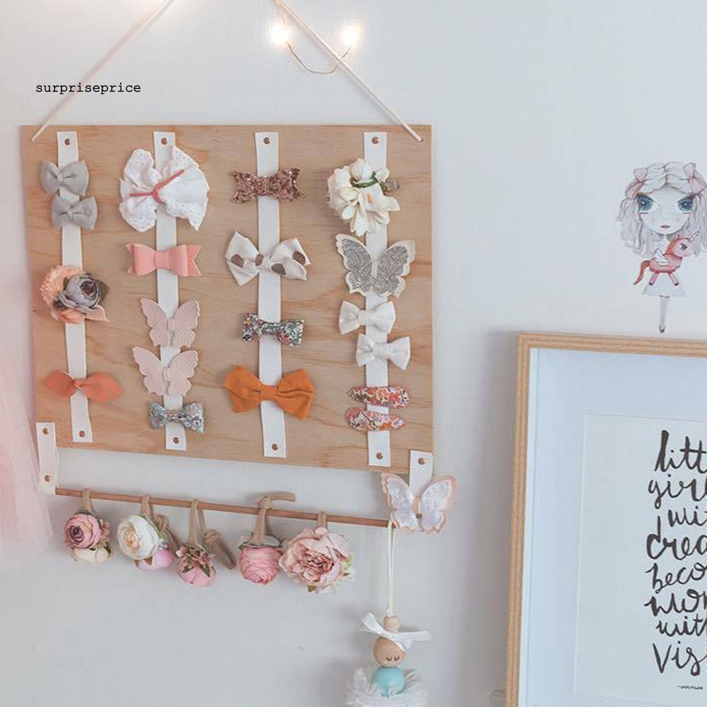 Bảng gỗ chuyên dụng treo kẹp tóc độc đáo trang trí phòng trẻ em