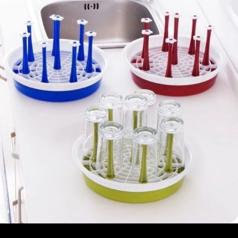 ⚡RẺ VÔ ĐỊCH⚡Giá úp cốc có khay hứng nước hình hoa chính hãng Việt Nhật- 1319/1318