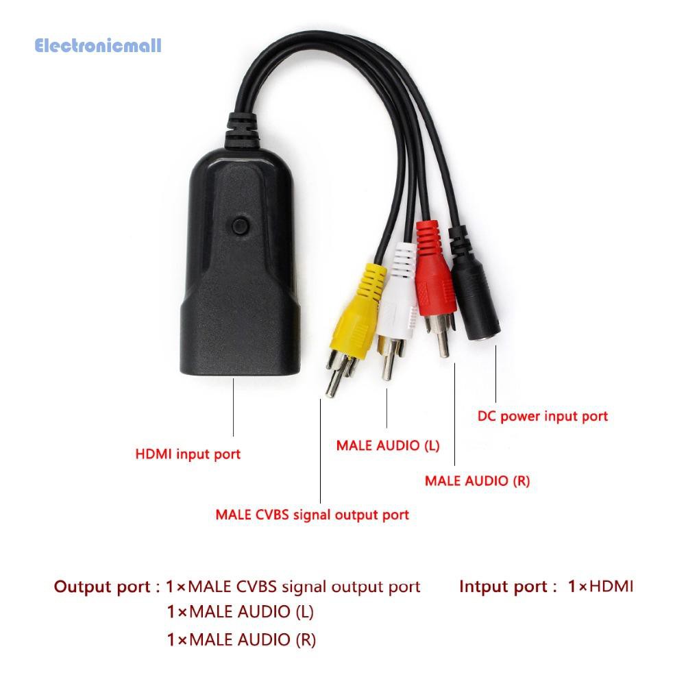 Bộ Thiết Bị Chuyển Đổi Âm Thanh / Video Từ Hdmi Sang Rca 1080p Kèm Dây Cáp Usb