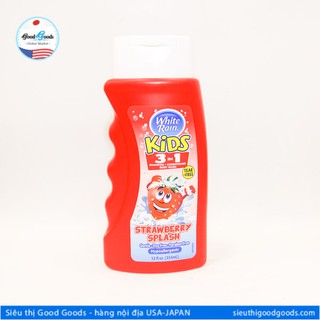 Dầu Gội Trẻ Em 3 Trong 1 WHITE RAIN - Hương Dâu 354ml- Chai