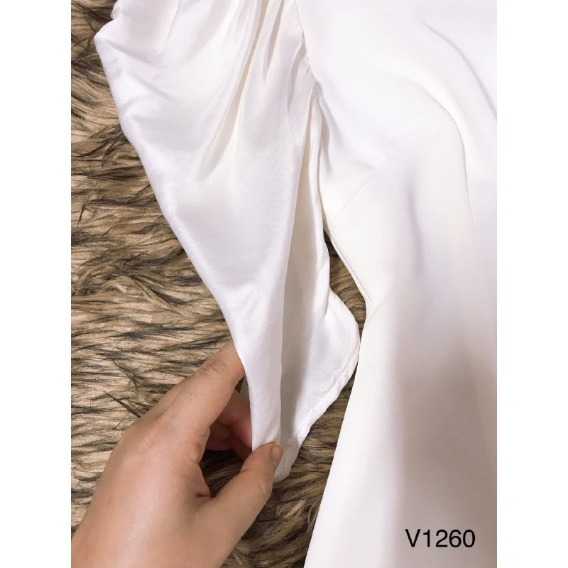 [ xả kho ] MiD Đầm trắng trơn cổ vuông V1260 tinh khôi Mie Design kèm ảnh thật