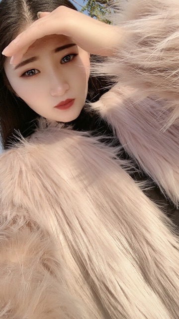 Áo khoác lông nữ lông cáo dệt kim thời trang cao cấp Hàng NK QCCC