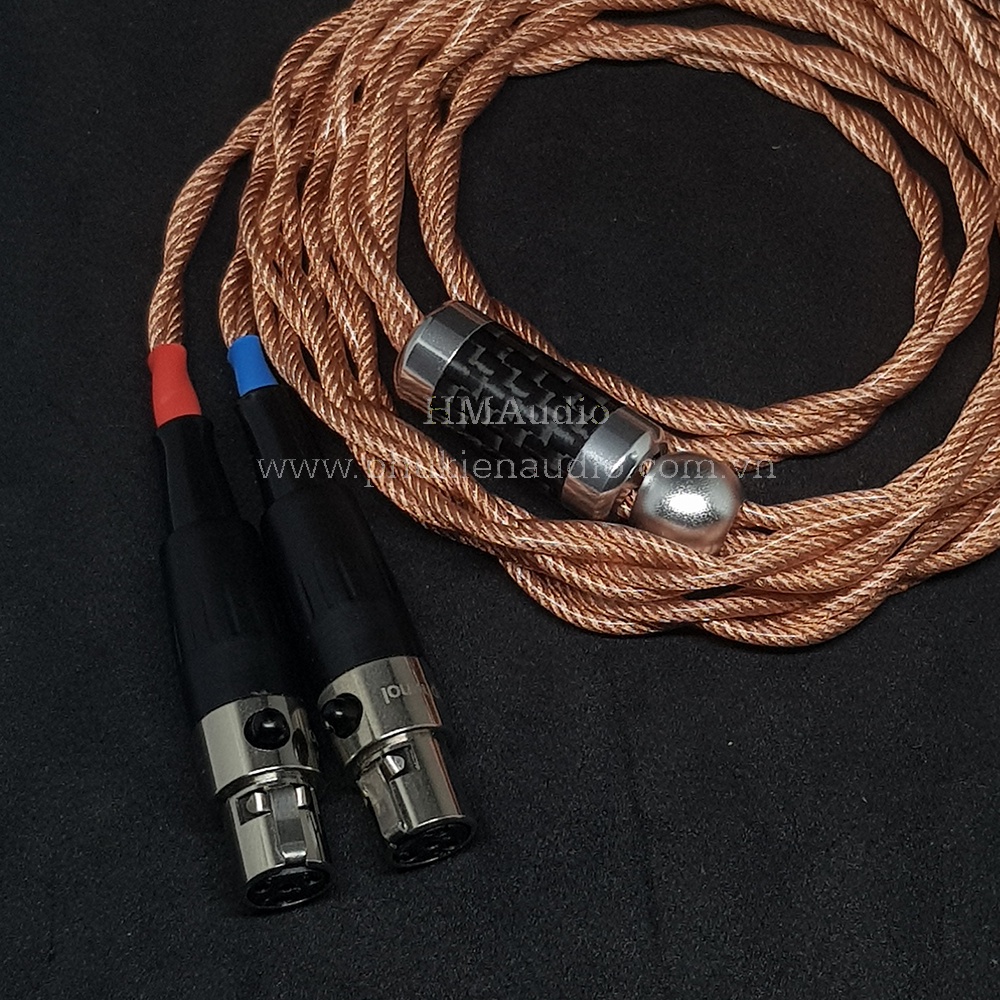 Dây tai nghe đồng OFC 1.8mm tết 4 - Connector miniXLR 4Pin Audeze LCD2/3/4