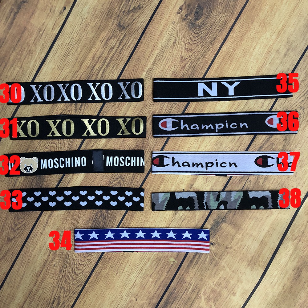 Băng đô Headband XO , MOSCHINO , NY , CHAMPION - ẢNH THẬT