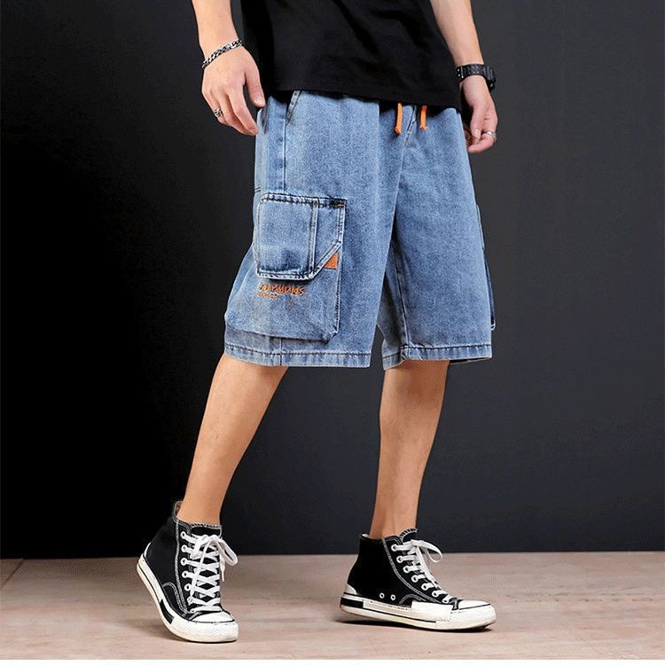 Quần short nam jean Bigsize Quần đùi dáng suông ngố túi hộp đen mùa hè Phong cách Hàn Quốc Thời Trang cao cấp đẹp