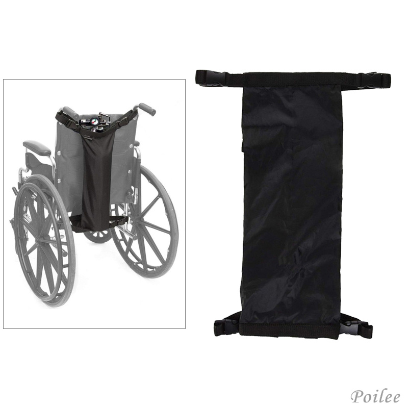 Oxygen Cylinder Bag for Wheelchairs with Buckles, Fits Any Wheelchair, Black, Heavy Duty