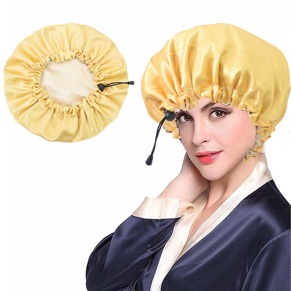 Vỏ Bọc Tóc Hai Lớp Bằng Satin Màu Trơn Có Thể Điều Chỉnh