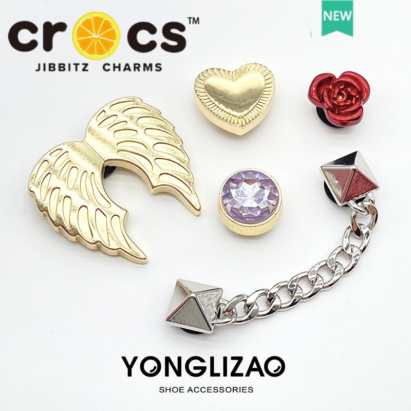 Crocs Phụ Kiện Trang Trí Trên Cùng Bằng Kim Loại Thời Trang 2022