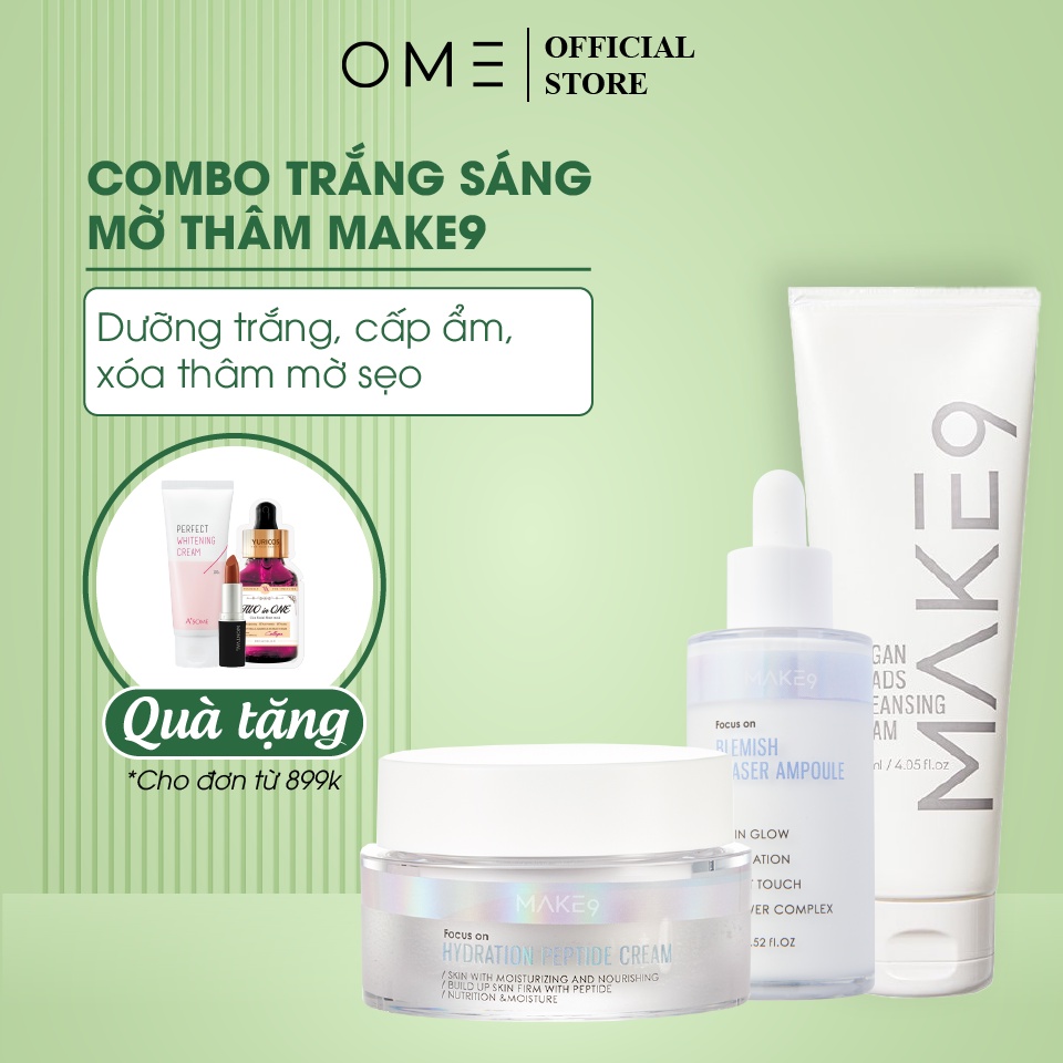 Bộ Sản Phẩm Trắng Sáng Mờ Thâm Tăng Cường Độ Ẩm Make9
