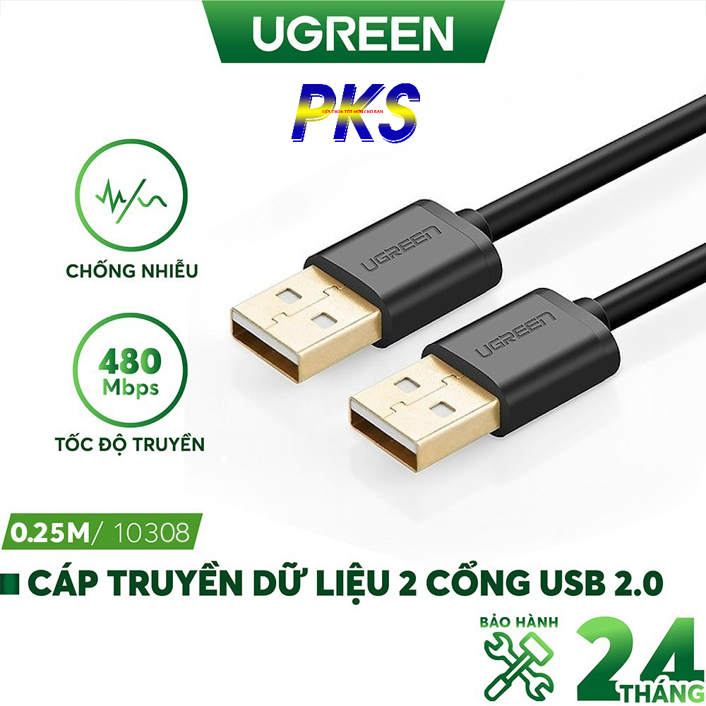 Cáp USB 2.0 hai đầu đực 0,5m UGREEN 10308 - 10308