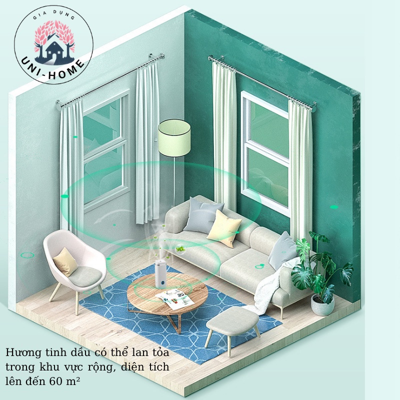 Máy phun sương khuếch tán tinh dầu Máy xông tinh dầu tự động, treo tường- để bàn tiện lợi tặng kèm tinh dầu bảo hành 6 t