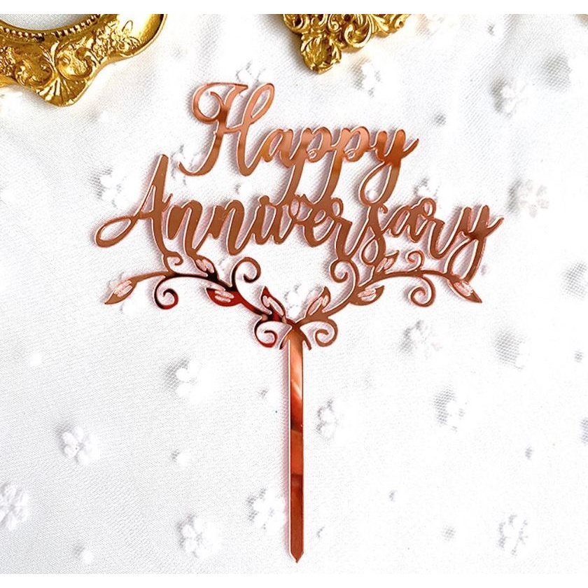 Que Cắm Trang Trí Bánh Kem Chữ Happy Anniversary