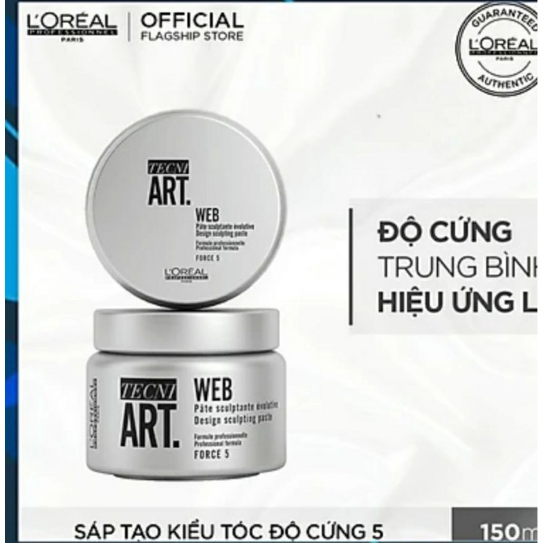 Sáp vỗ L'oreal Tecni Art Web Design sculpting paste Force 5 tạo kiểu tóc 150ml