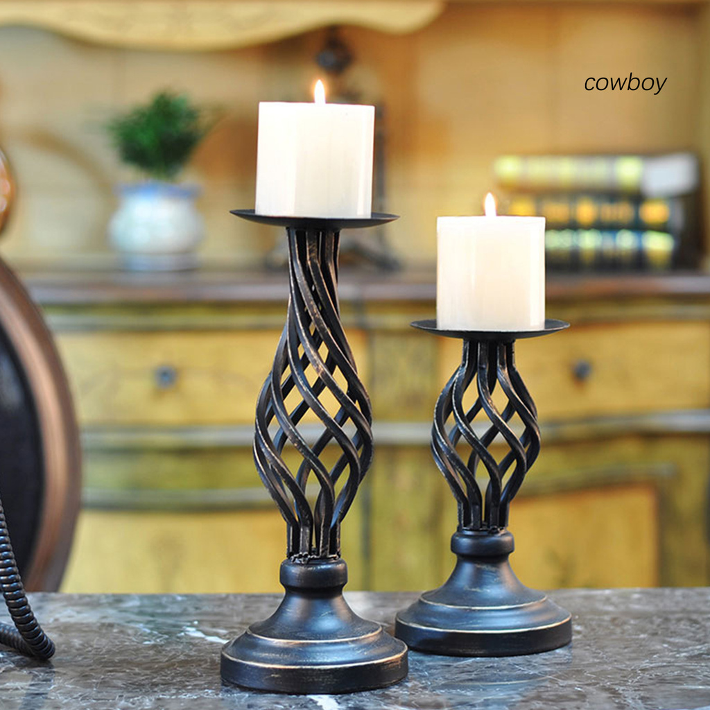 COB|Iron Candle Holder Stable Elegant Decorative Metal Hollow Out Candle Holder Lamp Stand Candlestick for Home