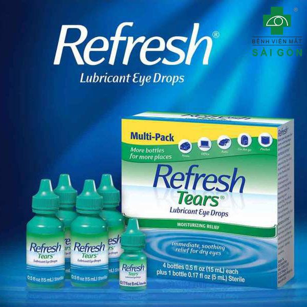 Set Nước mắt nhân tạo Refresh tears hộp 4 chai + 1