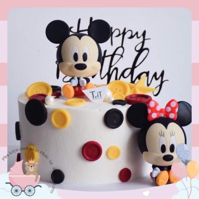 Cặp chuột MlCKEY dễ thương trang trí bánh sinh nhật