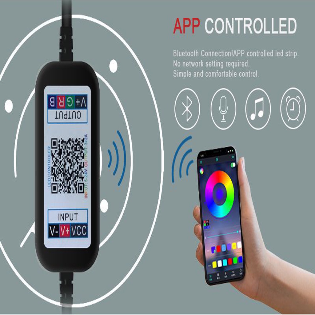 Đèn dây led RGB 16 triệu màu 3M 5M điều khiển bằng điện thoại, nháy theo nhạc, trang trí decor phòng