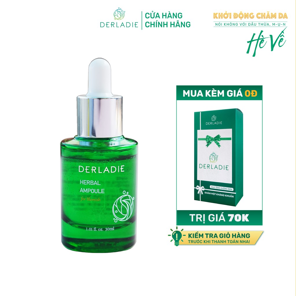 Siêu Tinh Chất Tràm Trà Giảm Mụn Sau 14 Ngày Derladie Herbal Ampoule For Blemish 30ml