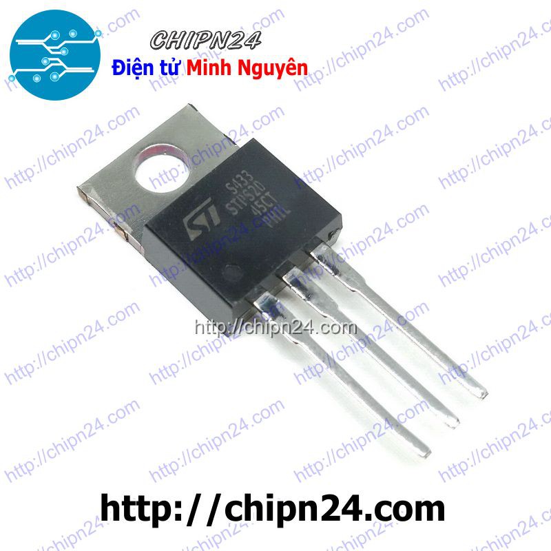 [1 CON] Diode STPS2045CT TO-220 20A 45V (STPS2045 STPS 2045 2045CT) [Diode Schottky]