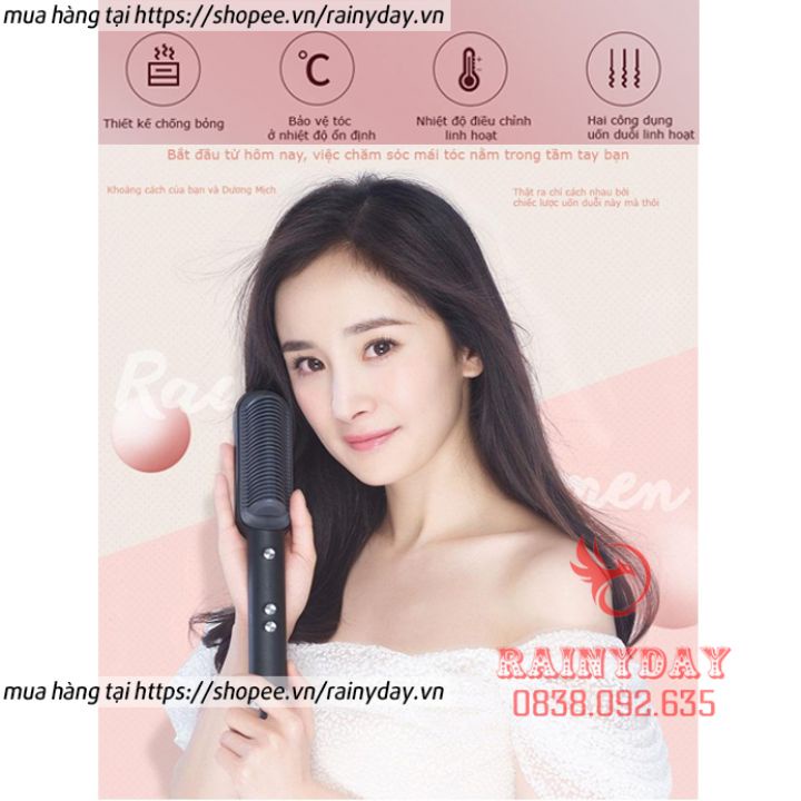 Lược điện chải tóc máy uốn tóc chải thẳng tóc duỗi cụp tóc tạo kiểu siêu tốc chuyên nghiệp