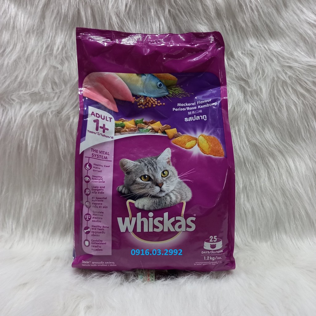 Thức ăn cho mèo trưởng thành Whiskas 1,2kg
