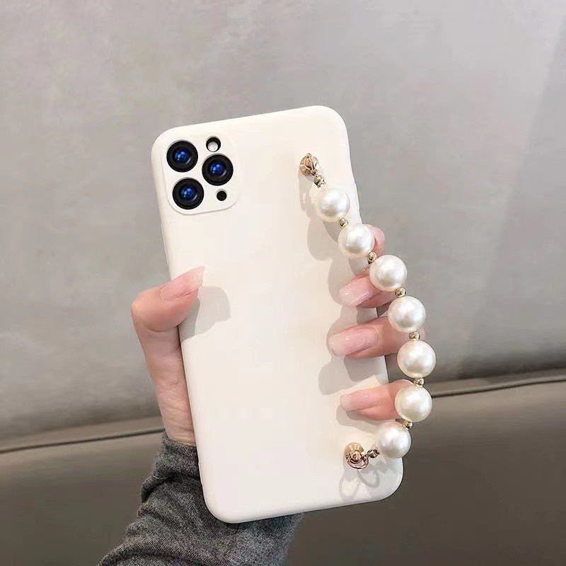 vivo 1808 1811 1820 1812 1807 1817 1801 1819 1806 1818 1816 1802 1814 1804 1805 1851 1815 White Pearl Bracelet Chain retro mobile phone fashion bracelet TPU silicone soft shell anti shedding mobile phone case