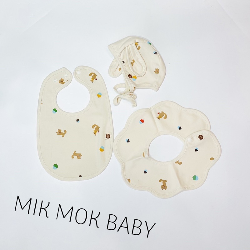 Mũ cho bé sơ sinh buộc dây vải cotton tai gấu, tai thỏ made in Hàn Quốc BUNNIE BLOOSTOM