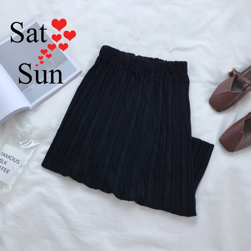 Chân váy midi dạ dáng dài thu đông SatSun | BigBuy360 - bigbuy360.vn
