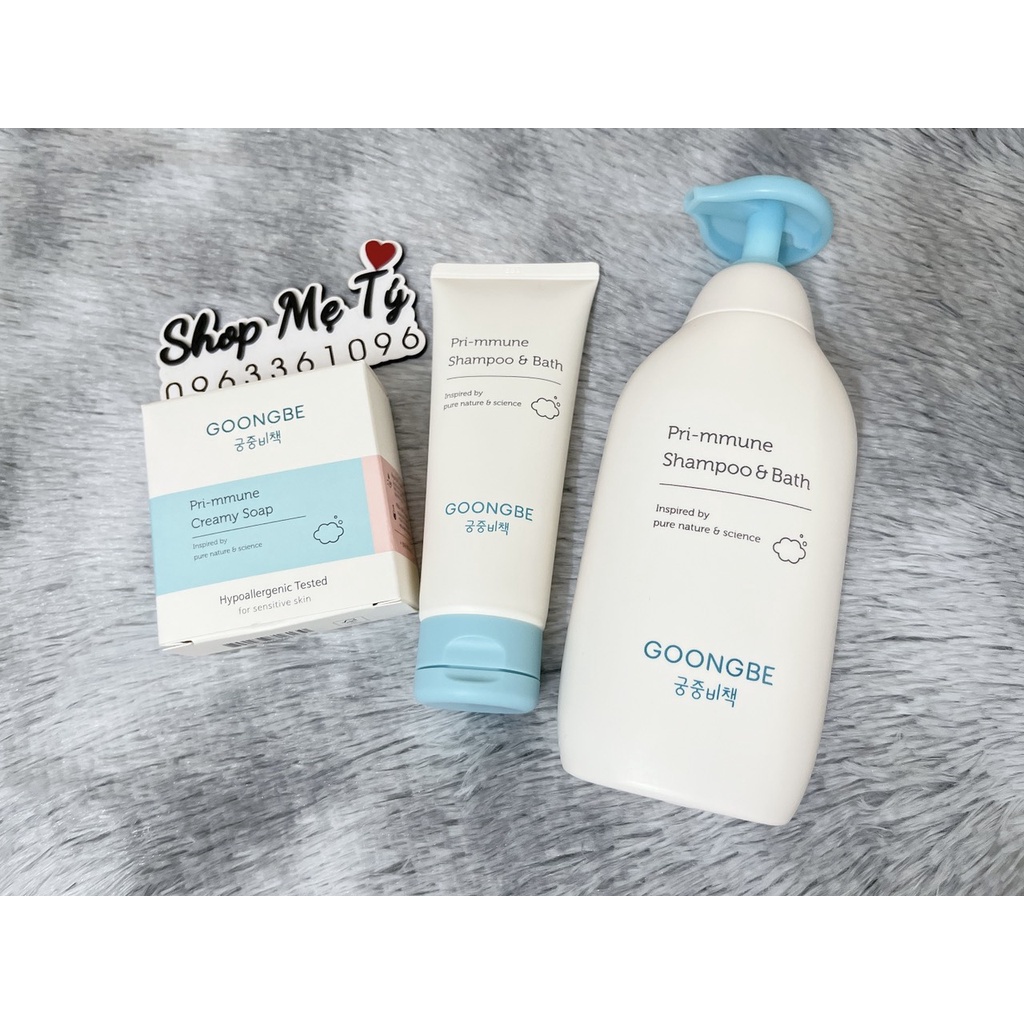 (MẪU MỚI) Sữa Tắm Gội Goongbe Pri-mmune Shampoo &amp; Bath 2-in-1 cho bé từ 0m+ công thức bí mật hoàng gia