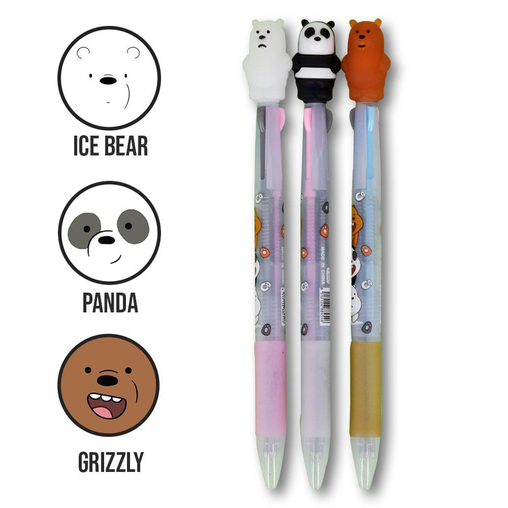 Bút bi anh em gấu đứng 3D We Bare Bears Chúng tôi đơn giản là gấu 3 màu mực