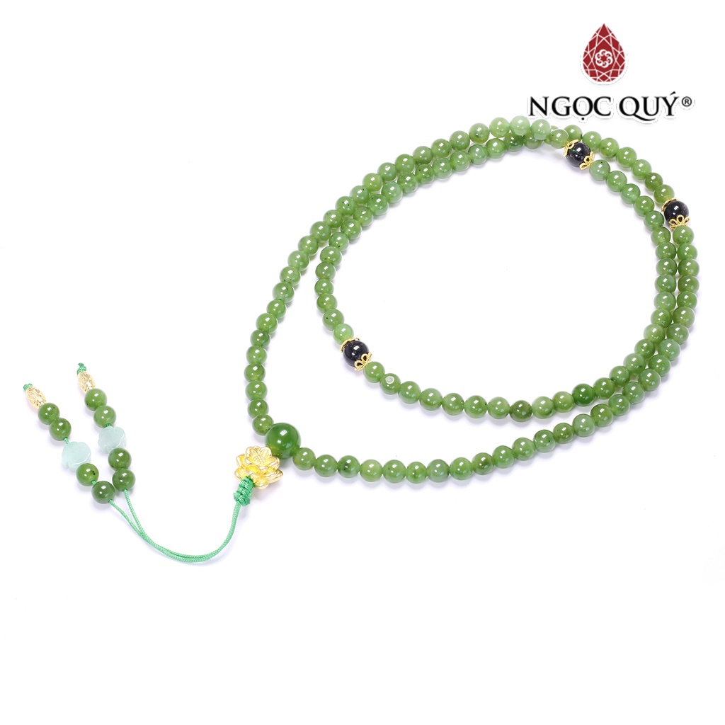 Vòng chuỗi 108 hạt ngọc bích nephrite - Ngọc Quý