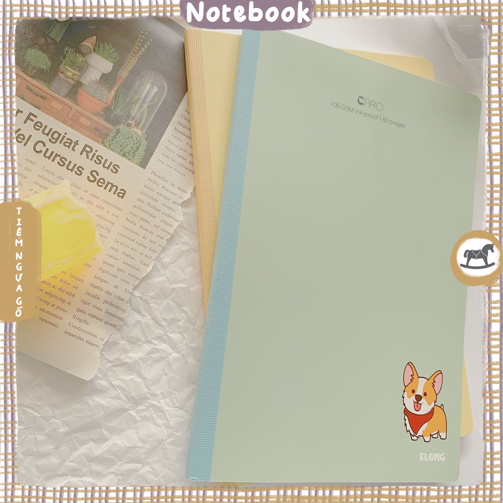 [COMBO 3 QUYỂN] Vở May Dán Gáy Caro Grid B5 Klong 80 Trang 100 GSM Ghi Chép Học Tập Bullet Journal MS 834 - Tiệm Ngựa Gỗ