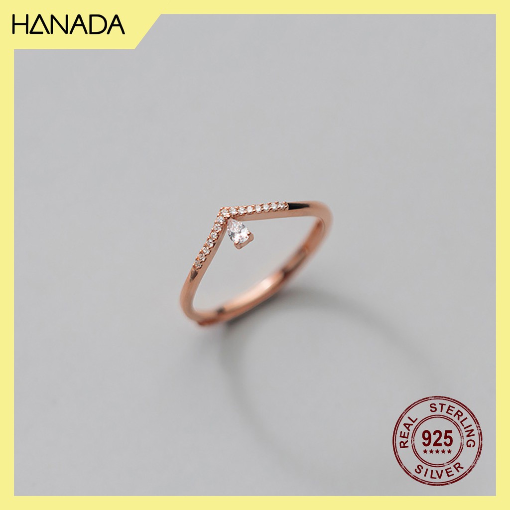 Nhẫn Bạc 925 Hanada Vương Miện Giọt Nước N1234.R.2.S.220. 0717