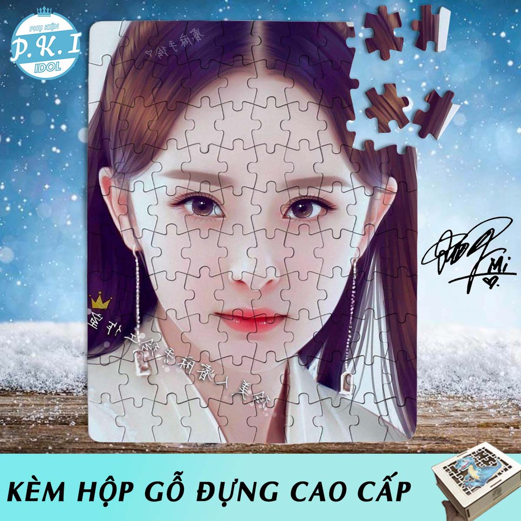 Tranh Ghép Gỗ Xếp Hình Dương Mịch Tỷ Tỷ - Jigsaw Puzzle Quà Tặng Cpop