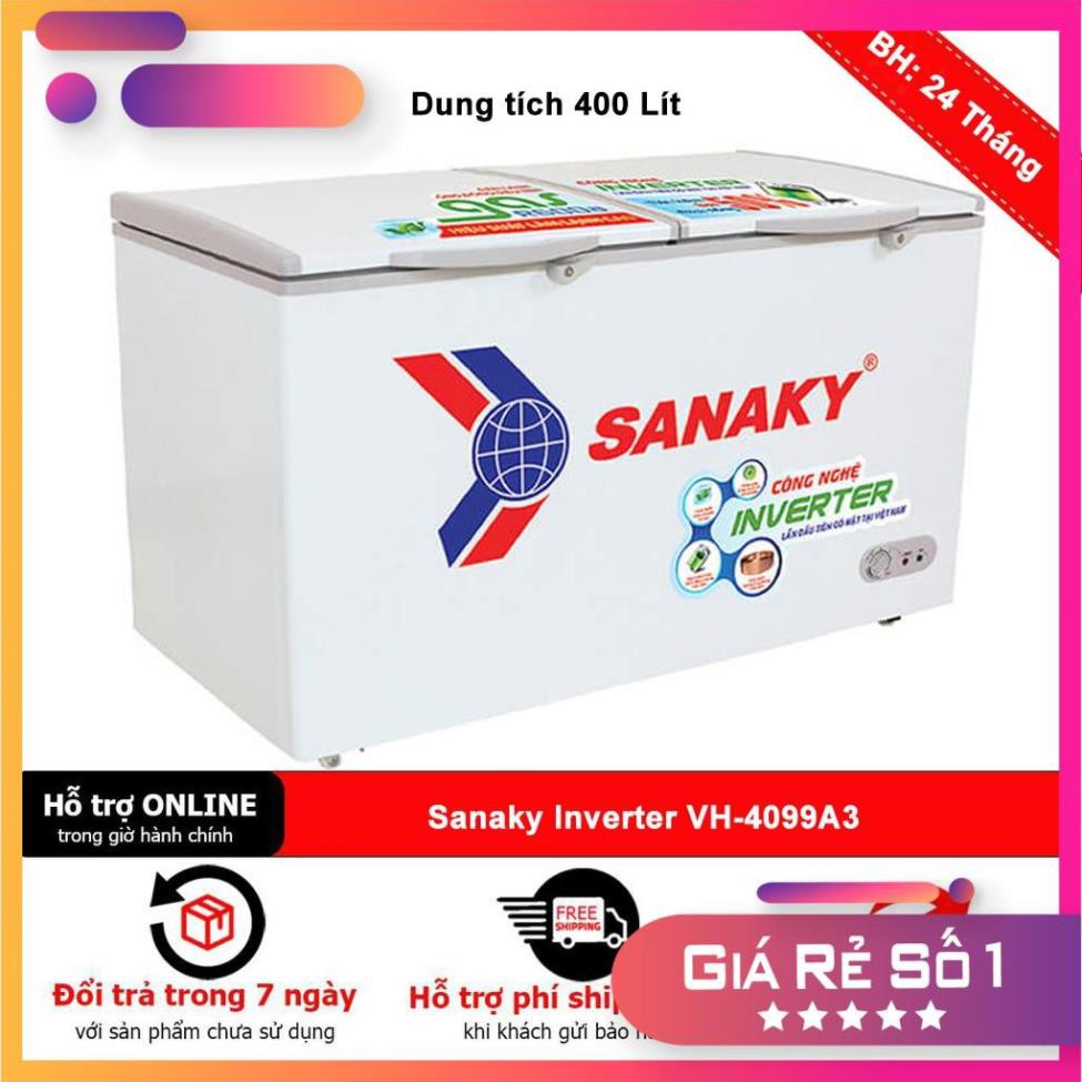[HÀNG CHÍNH HÃNG] Tủ Đông INVERTER Sanaky VH-4099A3 (400 lít)