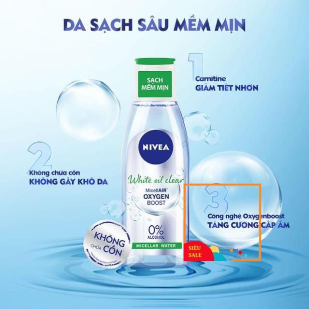 Nước tẩy trang NIVEA kiểm soát nhờn White Oil Clear Micellar Water (200ml) - 86609
