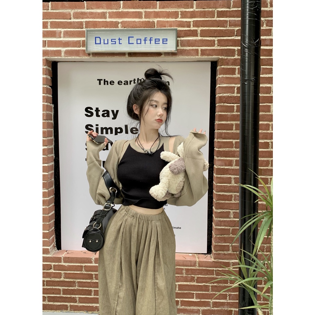 Cocory vn Áo cardigan Dệt Kim Mỏng Phong Cách Hong Kong Cổ Điển Cho Nữ