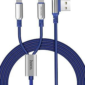 CÁP SẠC ĐA NĂNG HOCO U17 2 IN 1 1,5M CHÍNH HÃNG I MICROUSB - LIGHING I ĐẦU CÁP CHỮ L HN