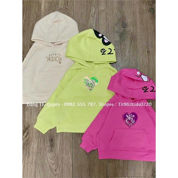 áo hoddie bé gái dư xịn 1-8y