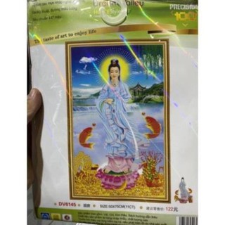 Tranh thêu Chữ thập Phật Quan Thế Âm bồ tát Dream valley mẫu mới DV6145chưa thêu