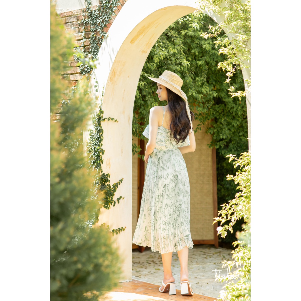 TIELA Đầm váy hoa xếp ly hai dây-Tiffany Dress