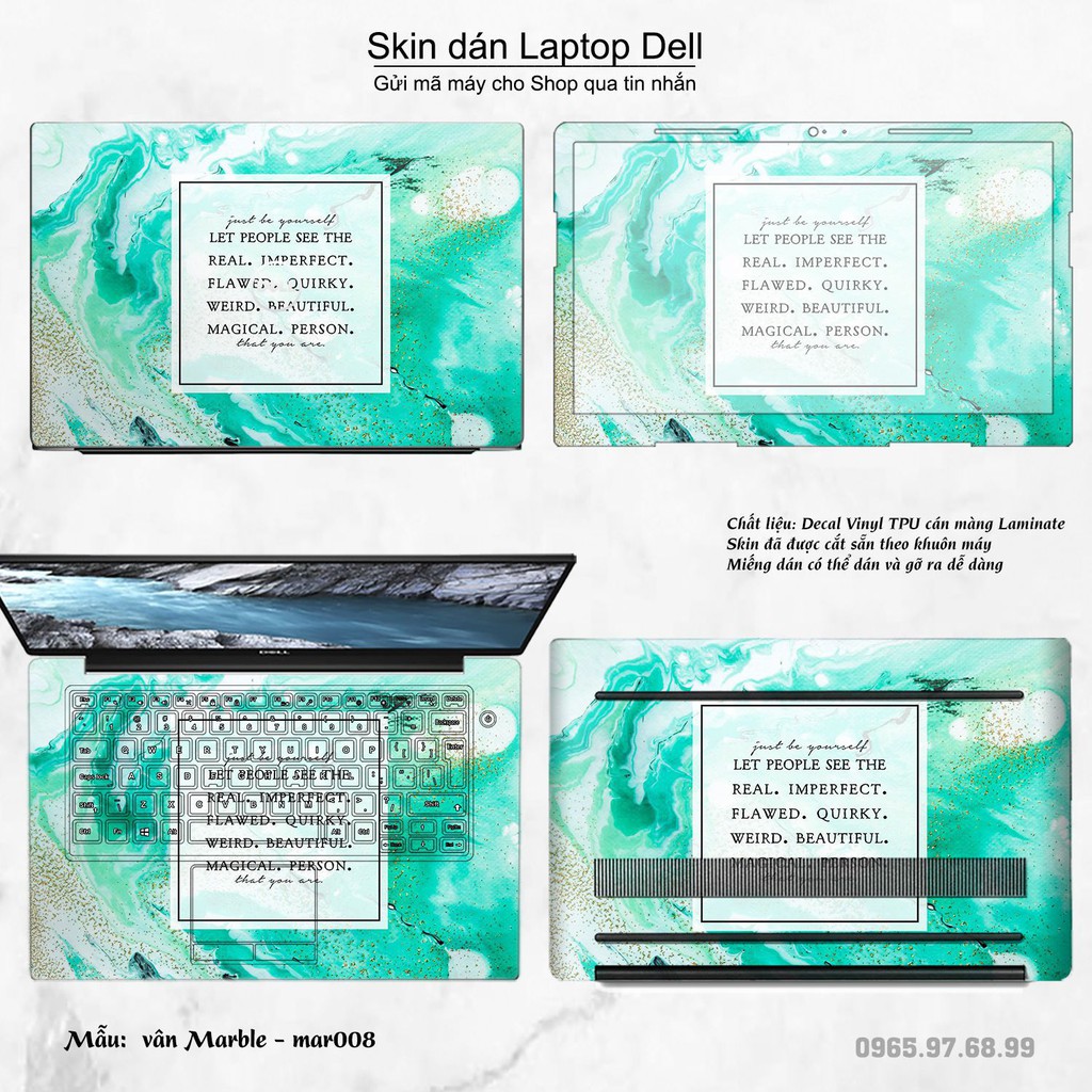 Skin dán Laptop Dell in hình vân Marble _nhiều mẫu 2 (inbox mã máy cho Shop)