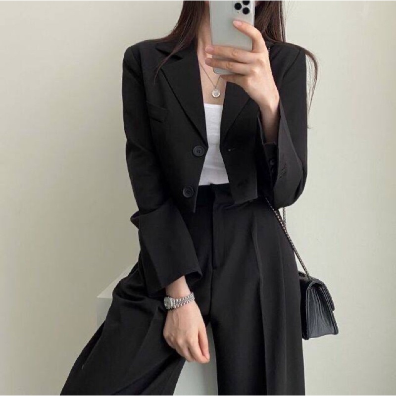 SET ÁO VEST CROPTOP VÀ QUẦN ỐNG RỘNG SINB GFRIEND
