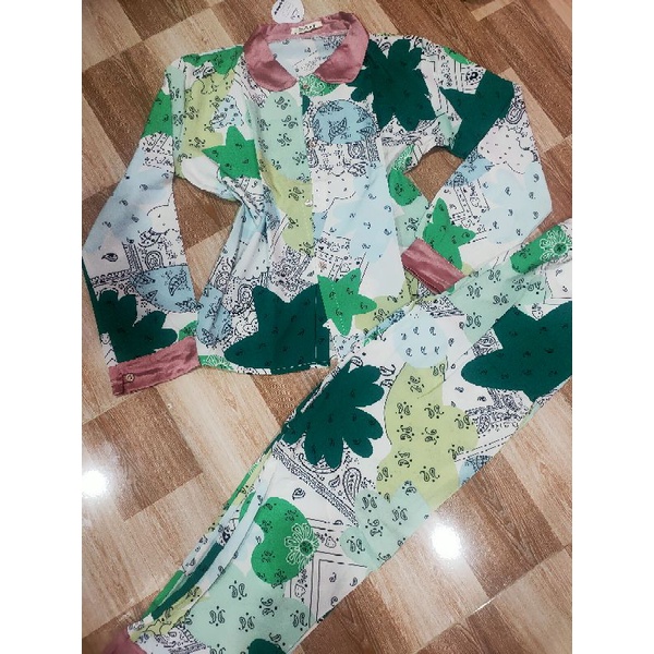 Bộ tay dài quần dài lụa Sam(hàn)