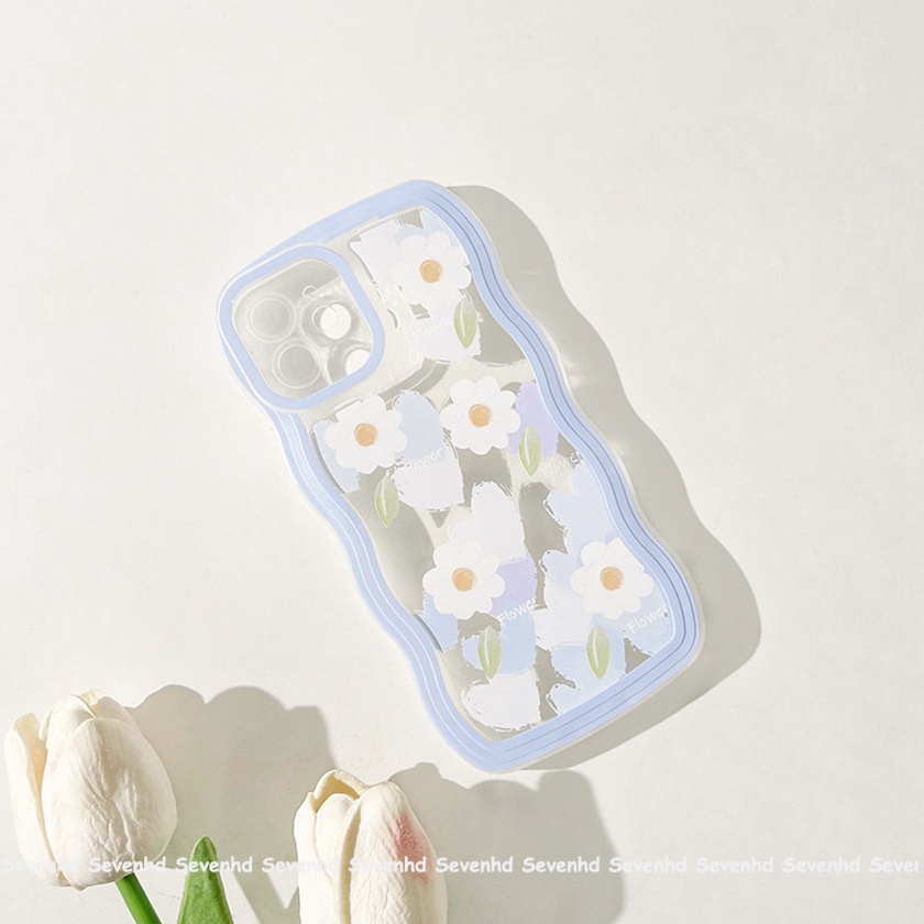Ốp Điện Thoại Dẻo Họa Tiết Hoa Trắng Đơn Giản Thời Trang Cho iPhone 13 12 11 Pro Max Xs Max Xr X 7 8 6 6s Plus