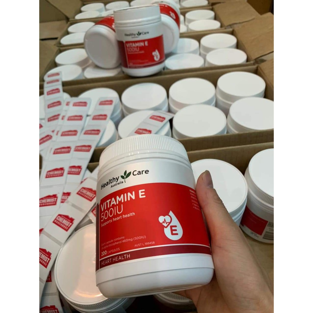 Vitamin E 500 IU Healthy Care Úc 200 viên 200 ngày uống (Đủ tem Chemist) | Thế Giới Skin Care